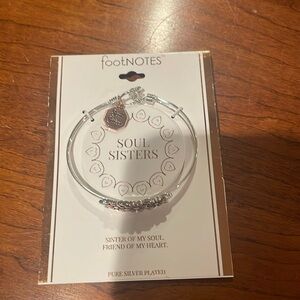 NWT footnotes Soul Sisters Pure Silver Plated Bracelet